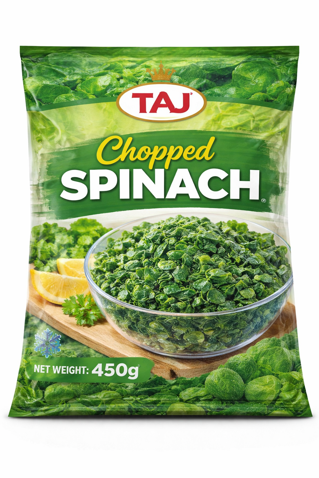 Taj chopped spinach 450 g