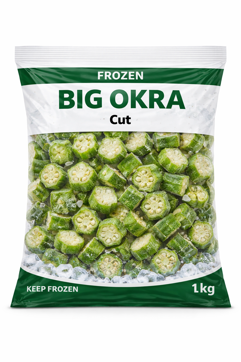 Frozen Big okra cut
