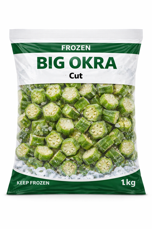Frozen Big okra cut